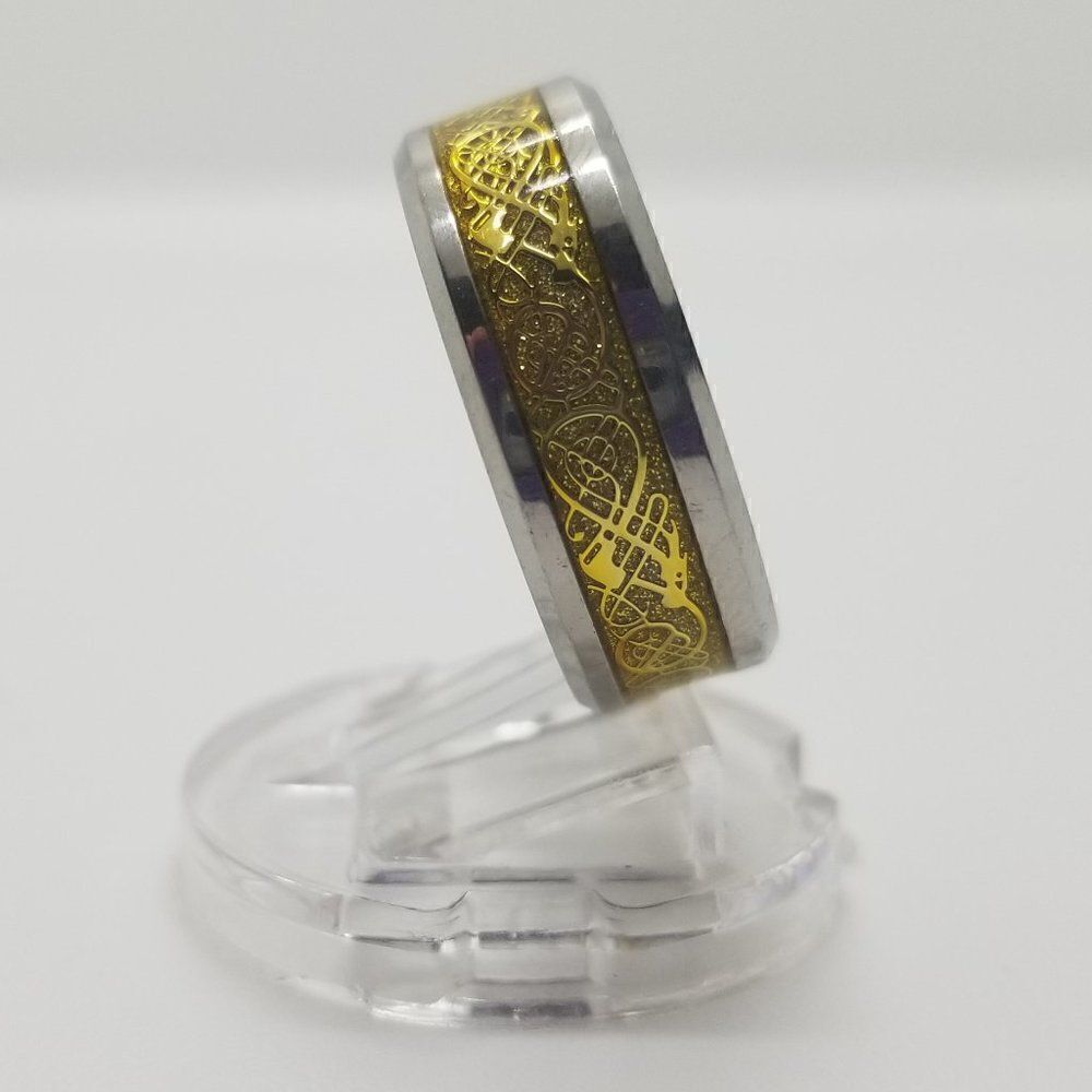 Silver Gold Circular Ring  - Picture 3 of 4